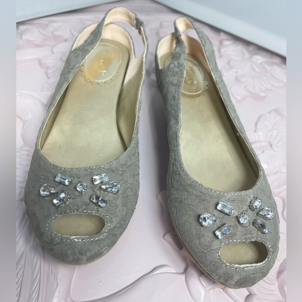 Joyfolie Mia in Dove Jacquard Flats Women’s 7